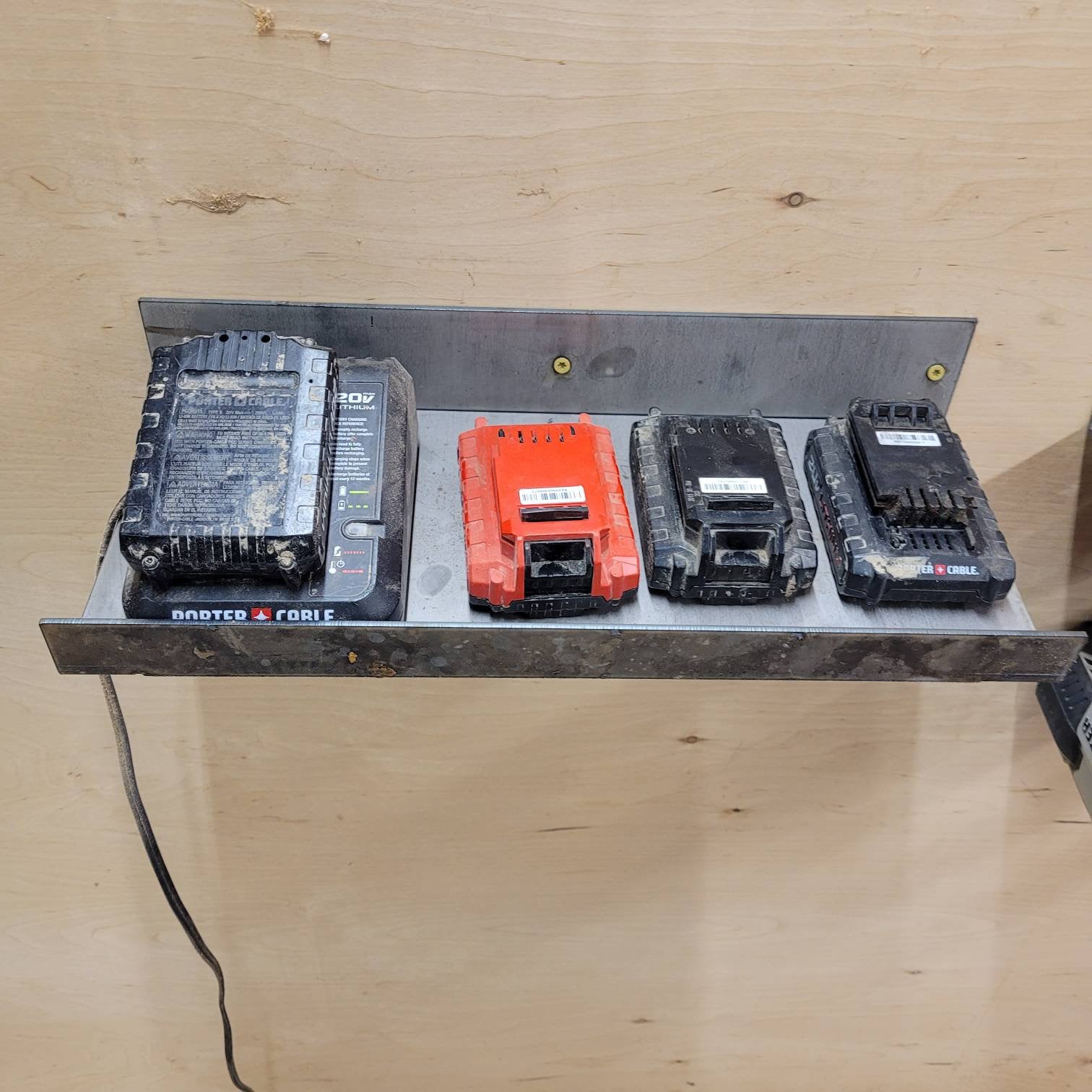 Cordless Power Tool Organizer Aluminum Sign — alternate angle