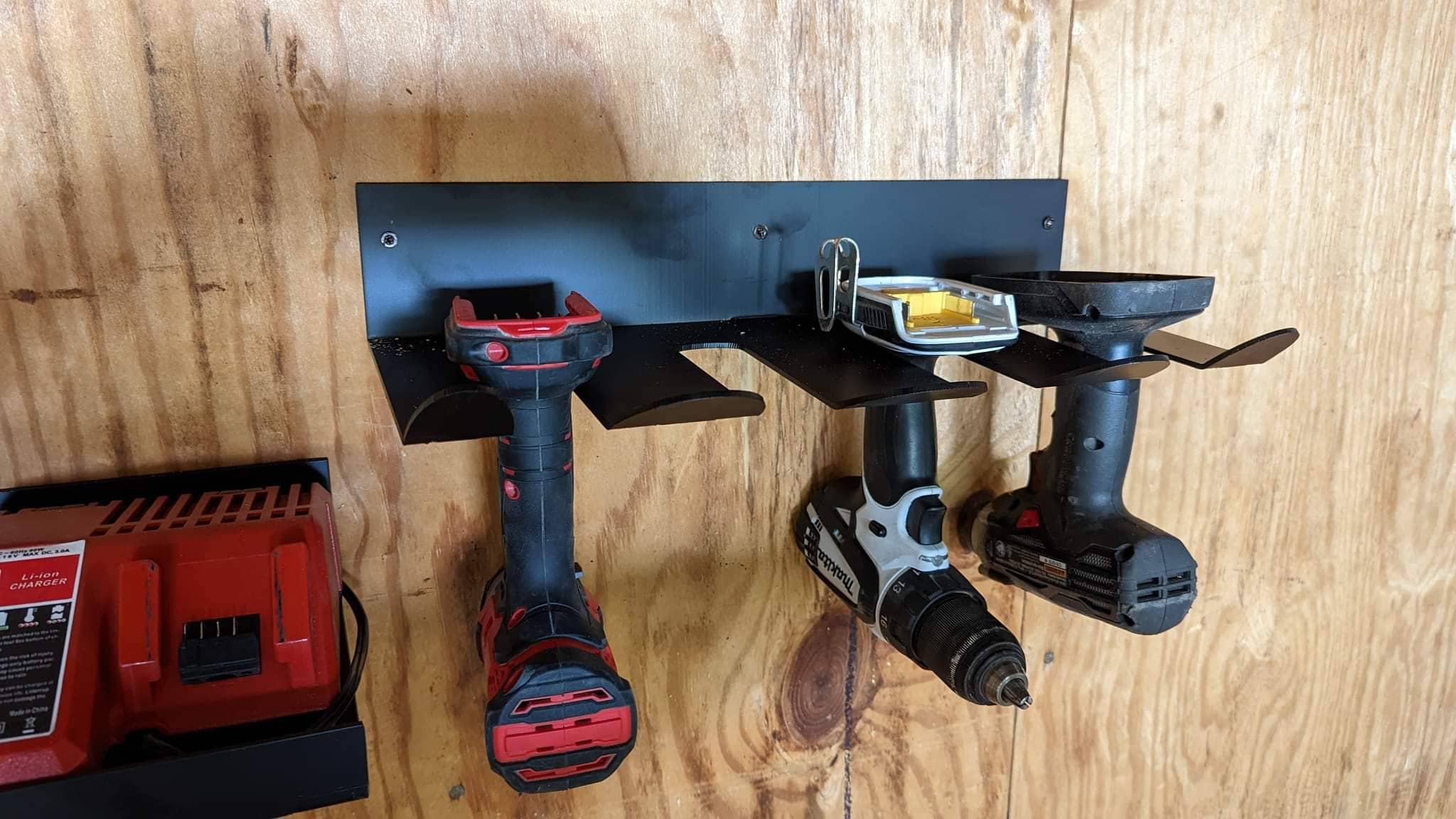 Cordless Power Tool Organizer Aluminum Sign — alternate angle