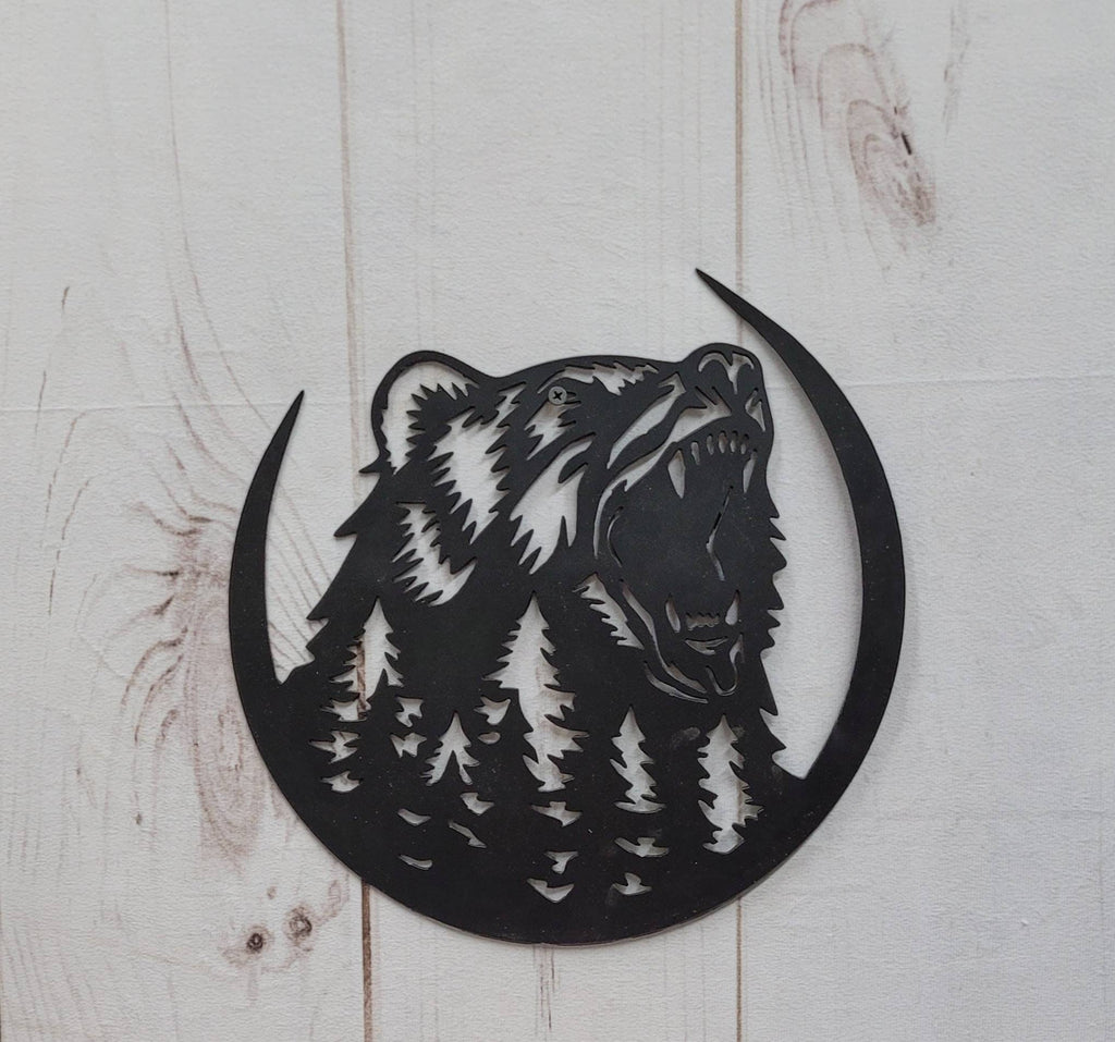 Black Bear Metal Wall Art Aluminum Sign — alternate angle