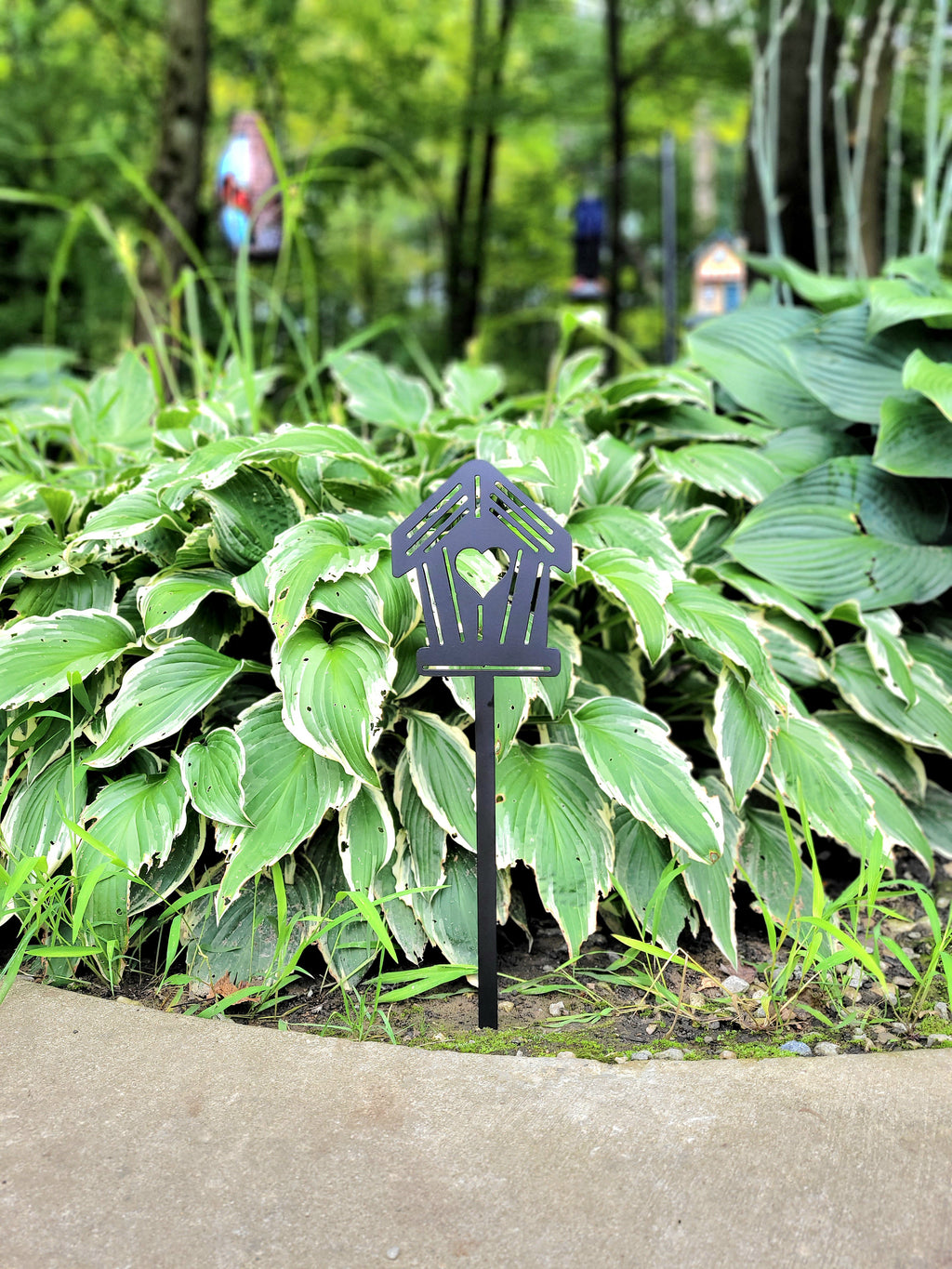 Birdhouse Metal Garden Stake Metal Garden Stake — alternate angle