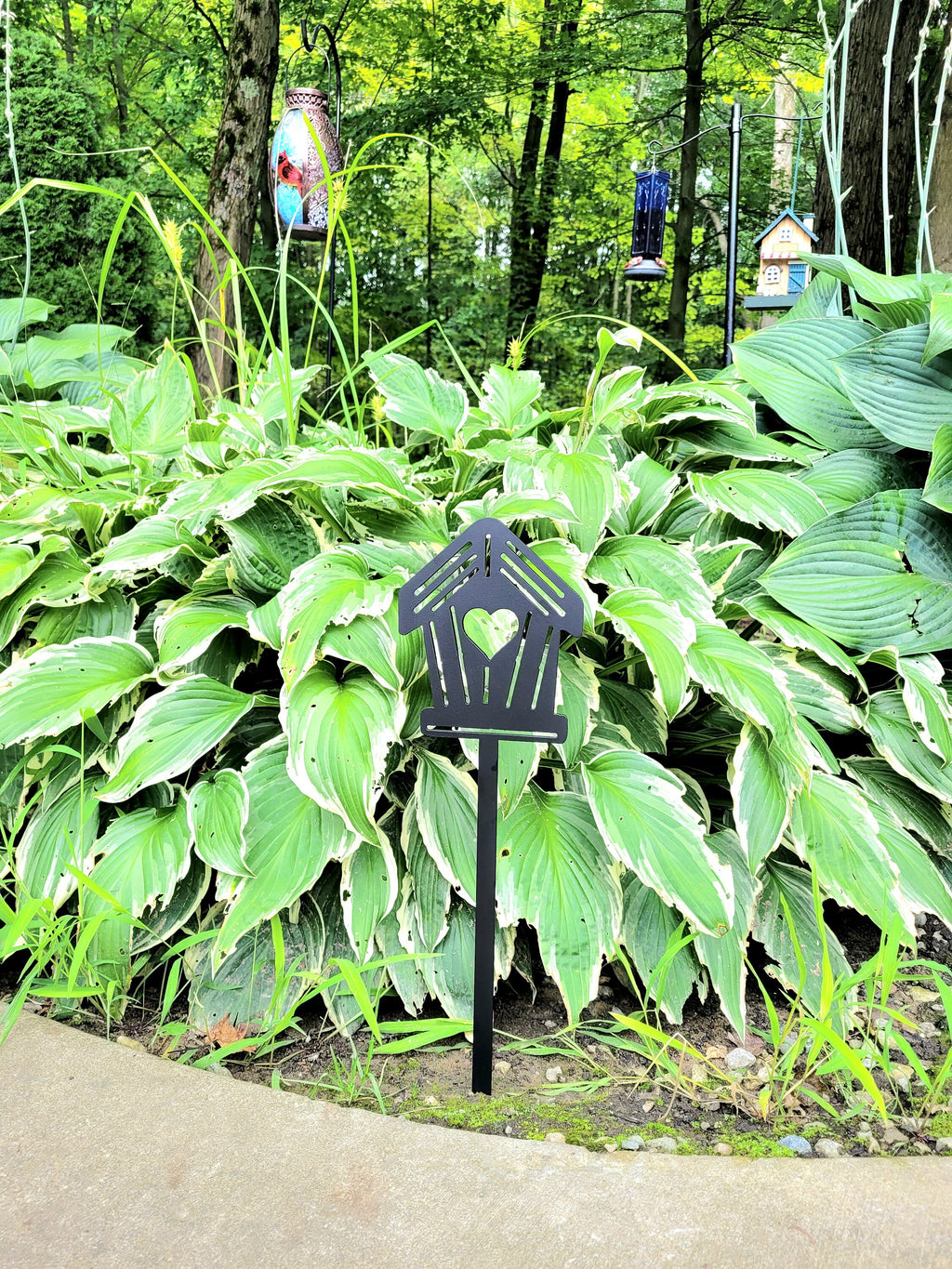 Birdhouse Metal Garden Stake Metal Garden Stake — alternate angle