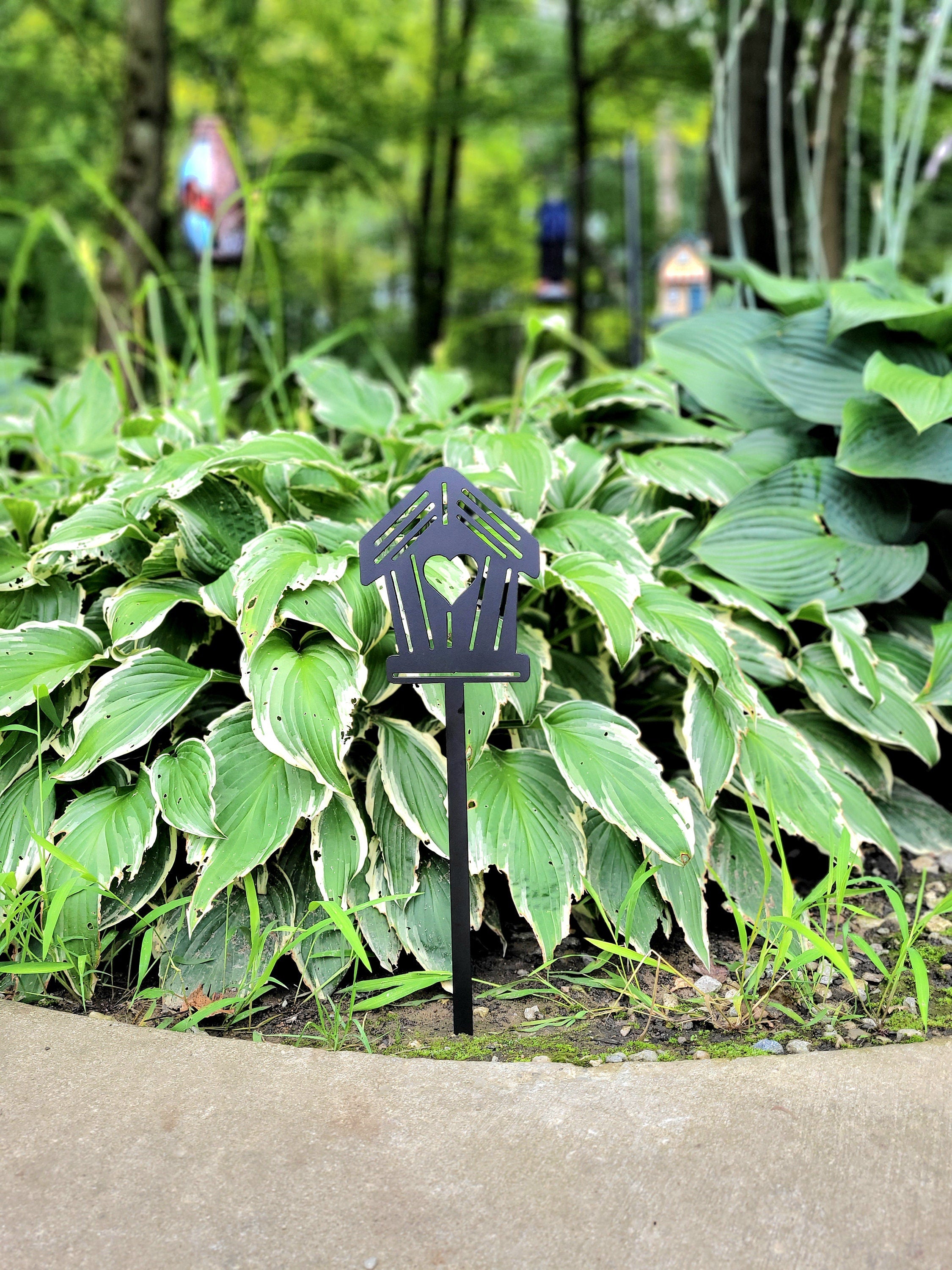 Birdhouse Metal Garden Stake Metal Garden Stake — alternate angle