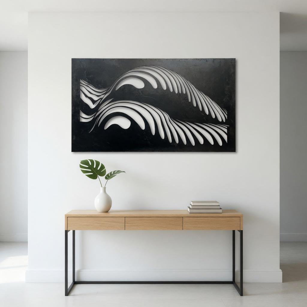 Abstract Female Body Metal Wall Art Aluminum Sign — front view on white background