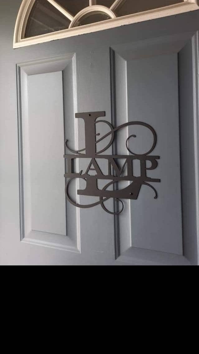 Custom Metal Monogram Sign Aluminum Sign — alternate angle