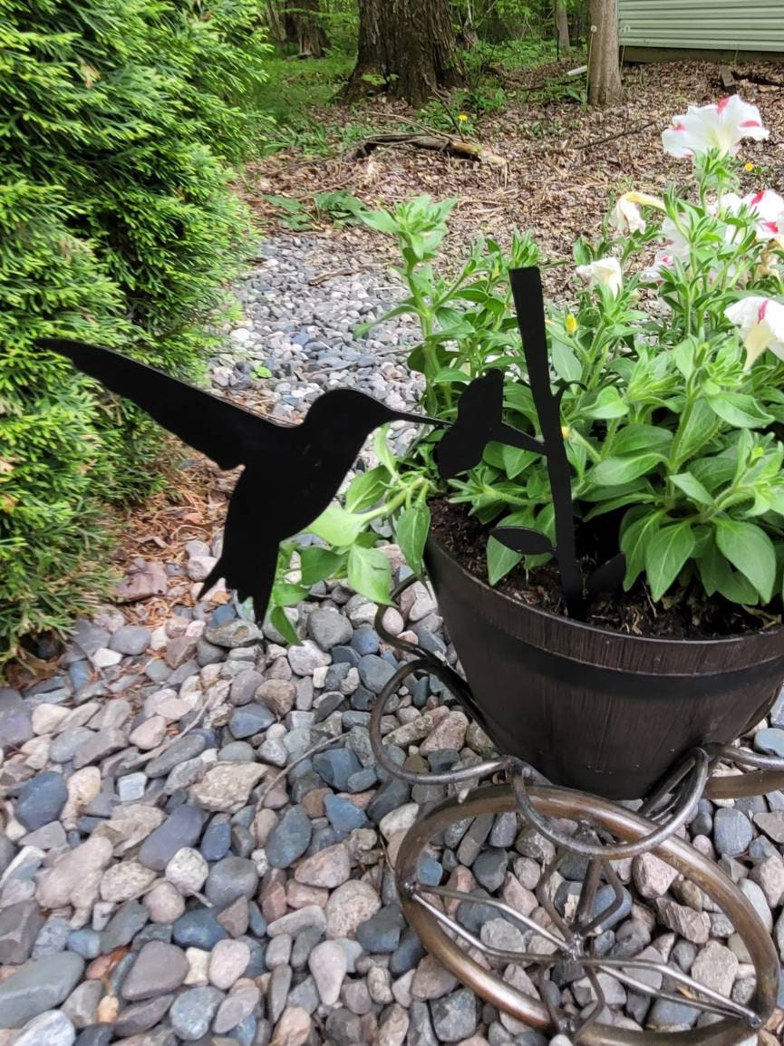 Hummingbird Metal Garden Stake Metal Garden Stake — detail view