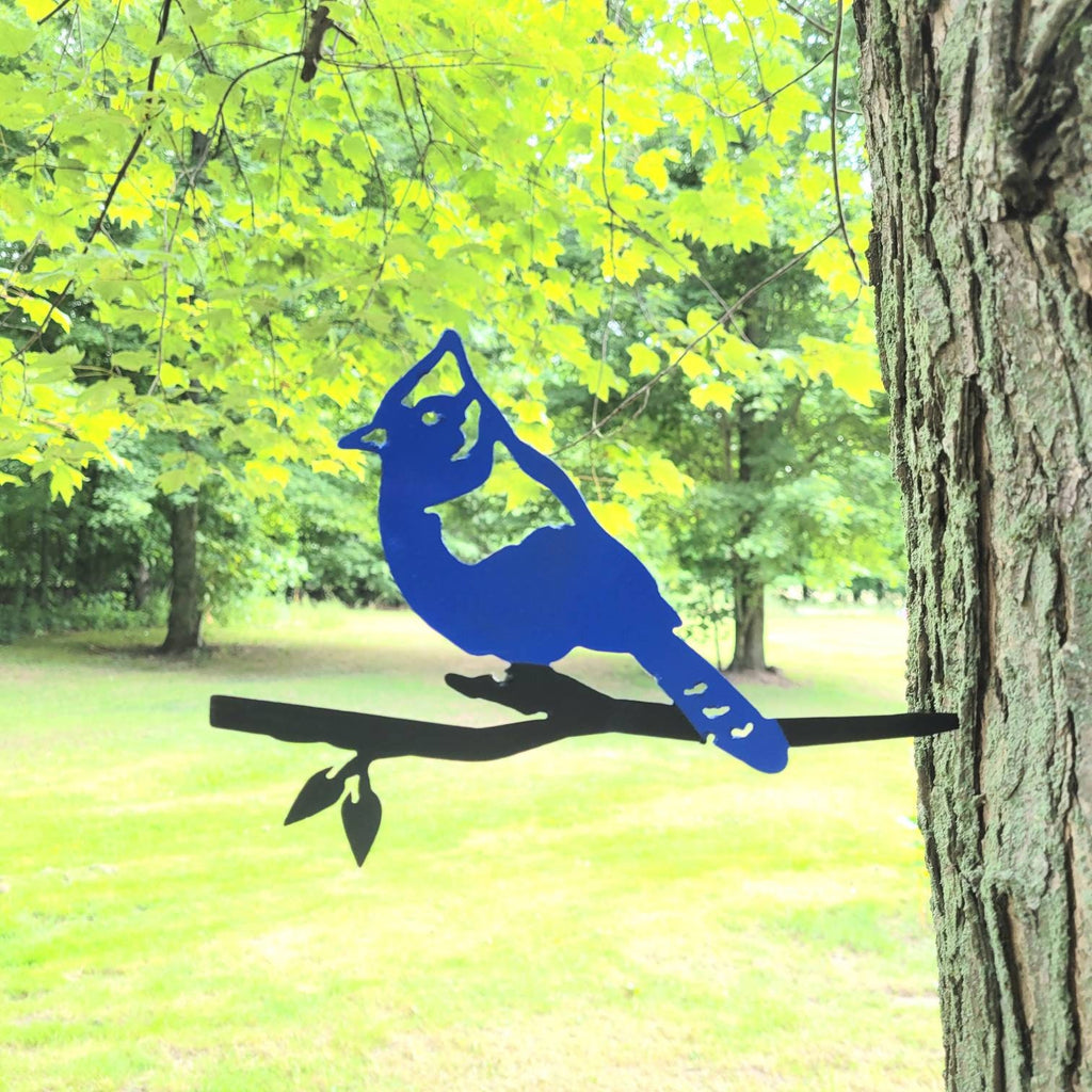 Blue Jay Metal Garden Stake Metal Garden Stake — lifestyle setting