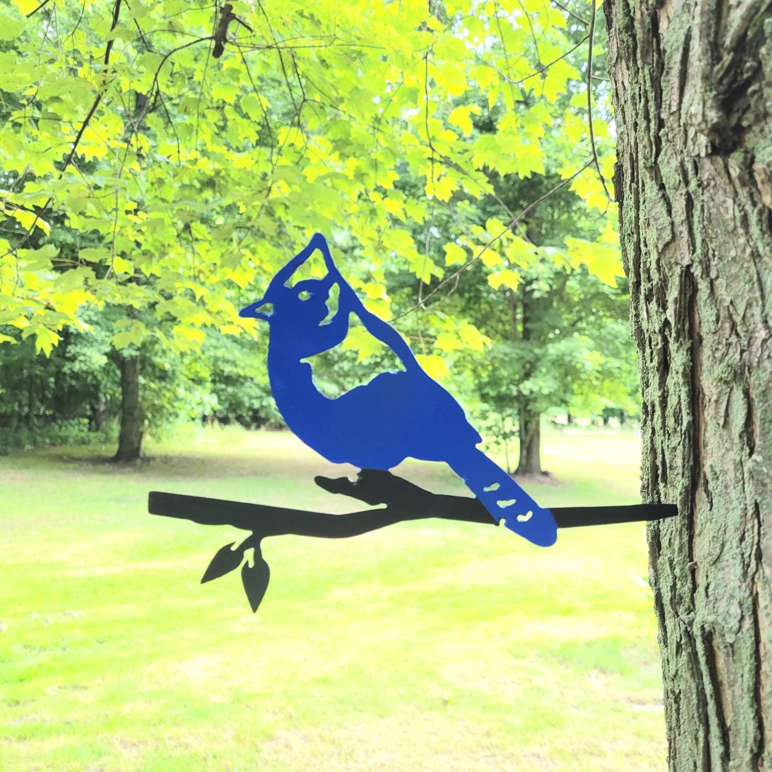 Blue Jay Metal Garden Stake Metal Garden Stake — lifestyle setting
