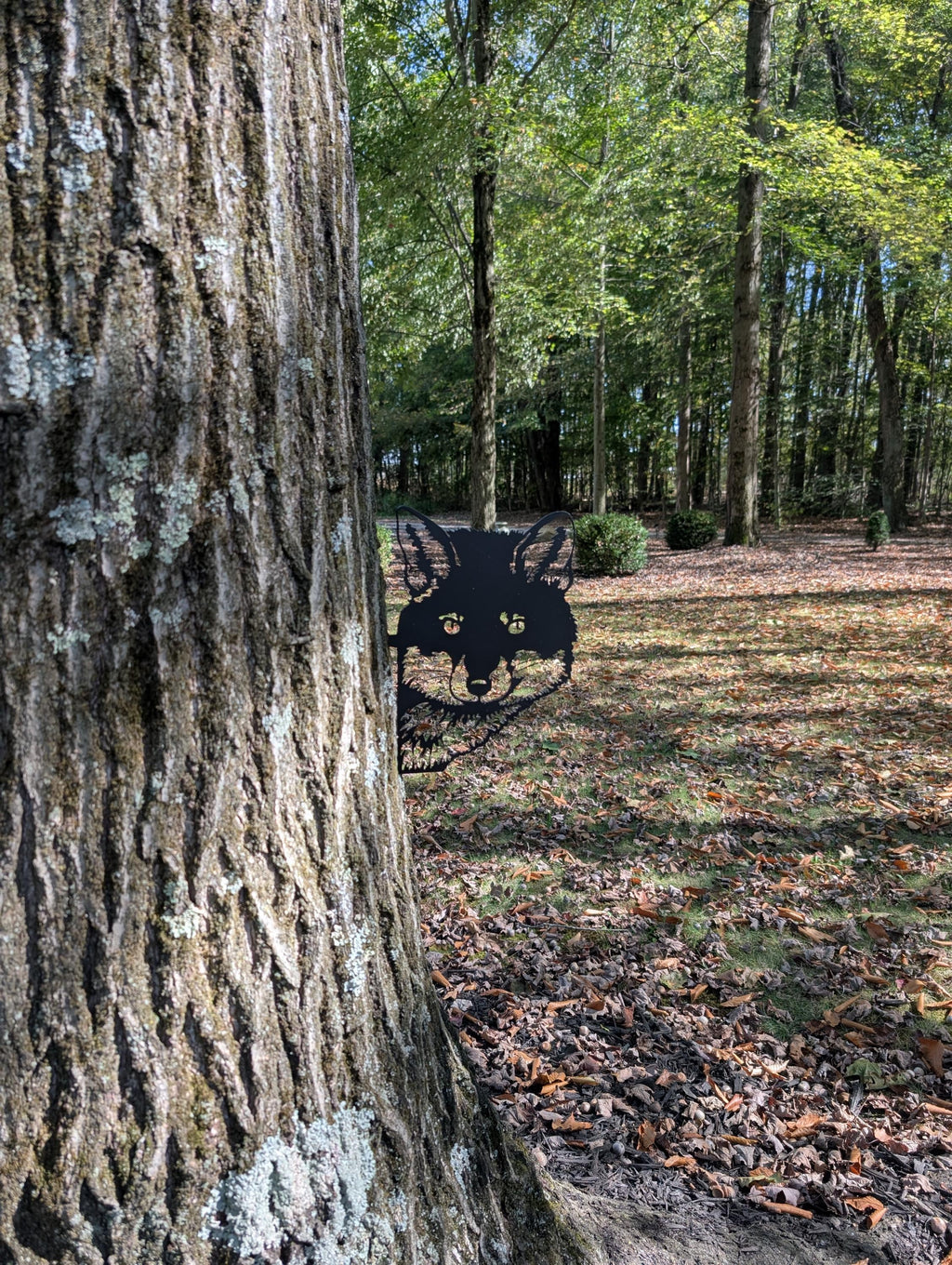 Peeking Fox Metal Yard Stake Metal Garden Stake — alternate angle