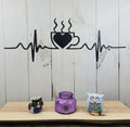 Coffee EKG Metal Wall Sign Aluminum Sign — front view on white background