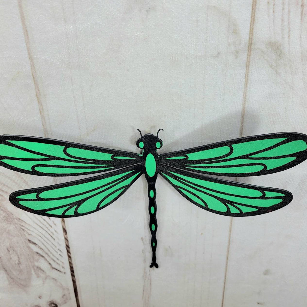 Painted Dragonfly Metal Wall Art Metal Garden Stake — lifestyle setting