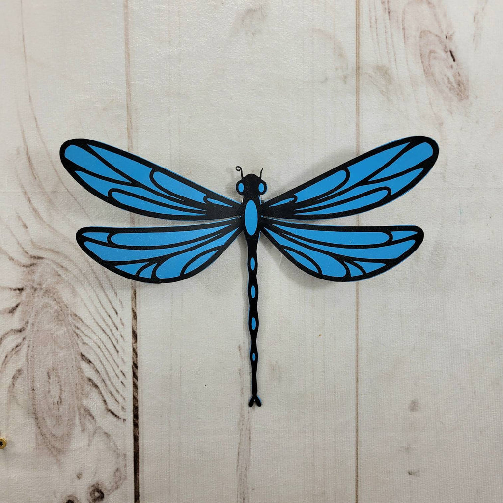 Painted Dragonfly Metal Wall Art Metal Garden Stake — alternate angle
