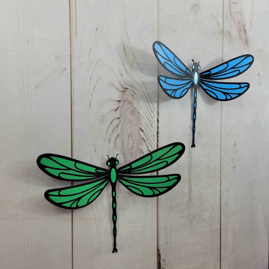 Painted Dragonfly Metal Wall Art Metal Garden Stake — alternate angle