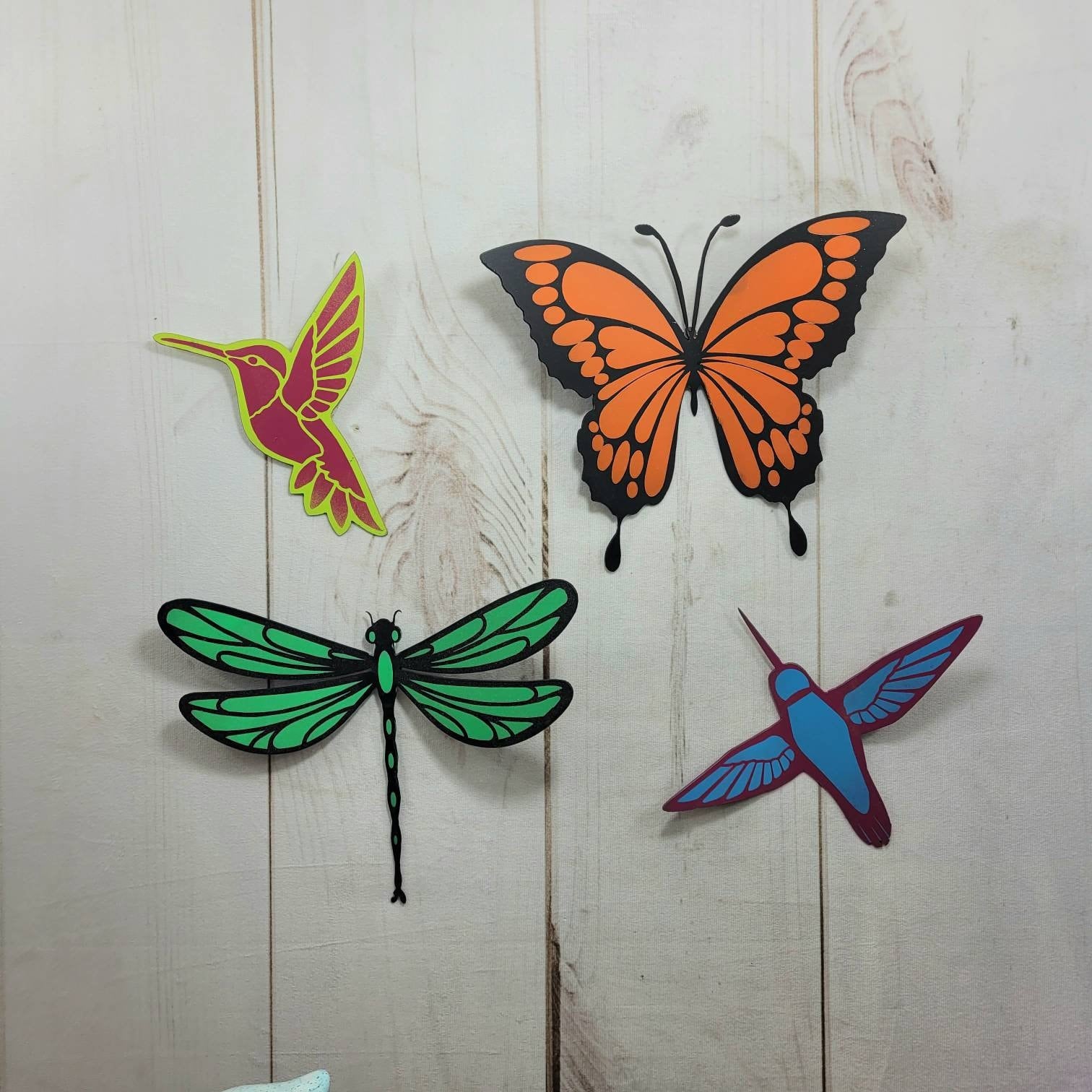 Painted Dragonfly Metal Wall Art Metal Garden Stake — alternate angle
