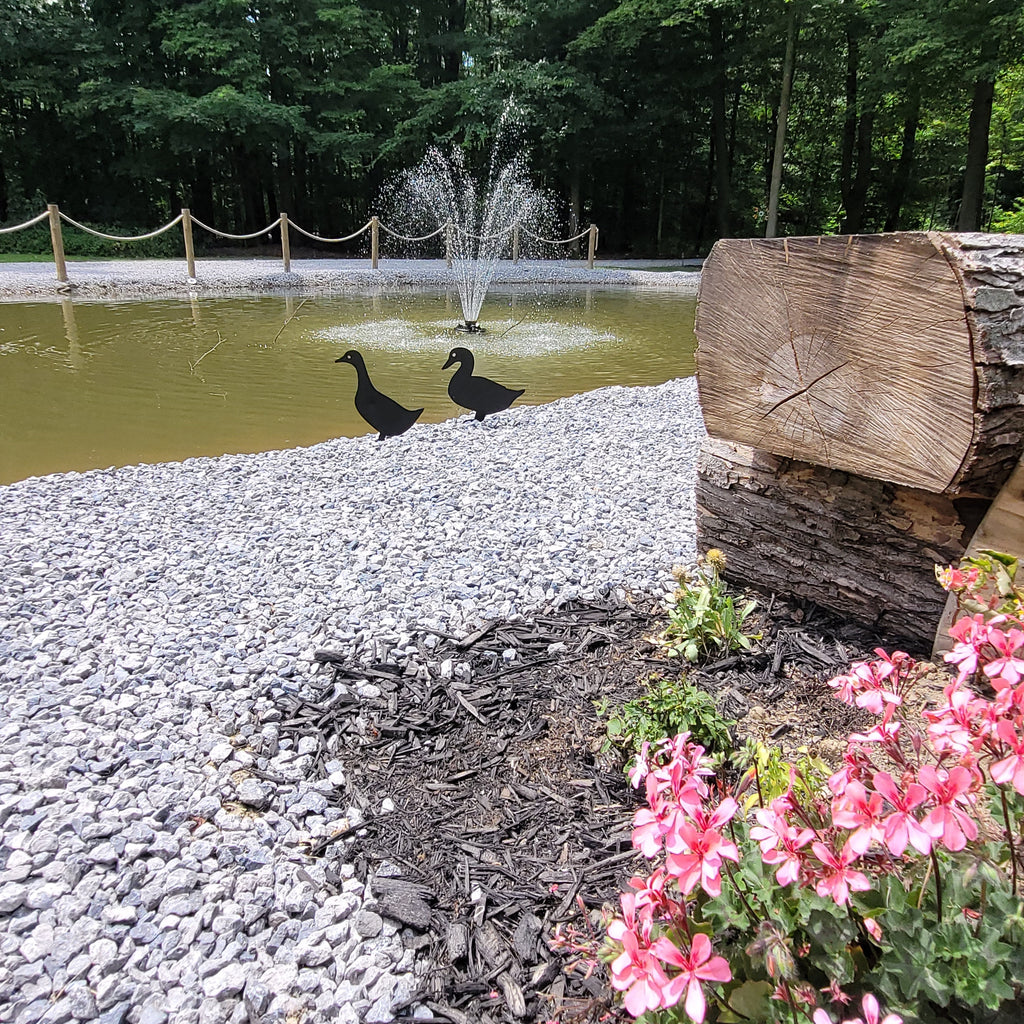 Duck Pair Metal Garden Stake Metal Garden Stake — alternate angle