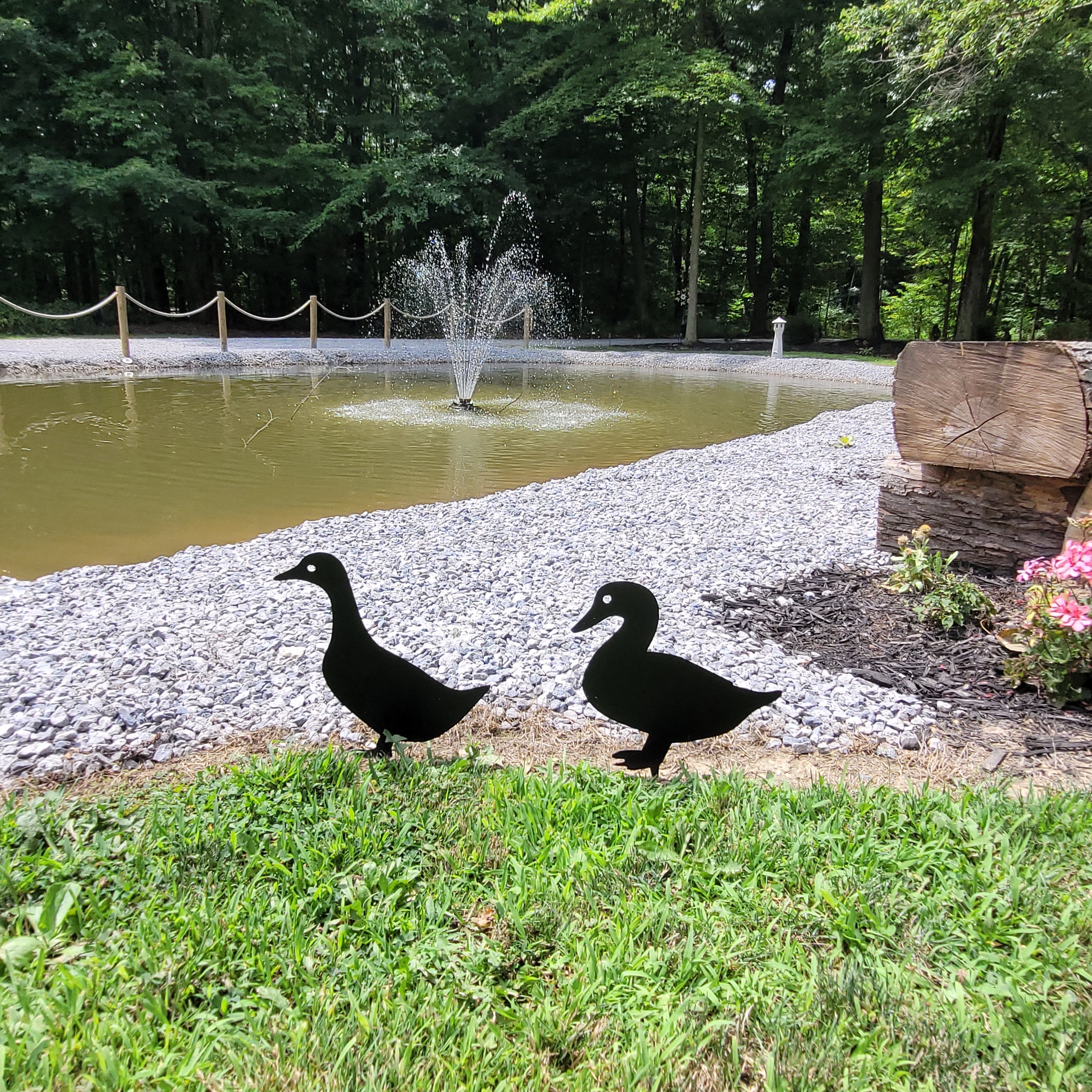 Duck Pair Metal Garden Stake Metal Garden Stake — alternate angle