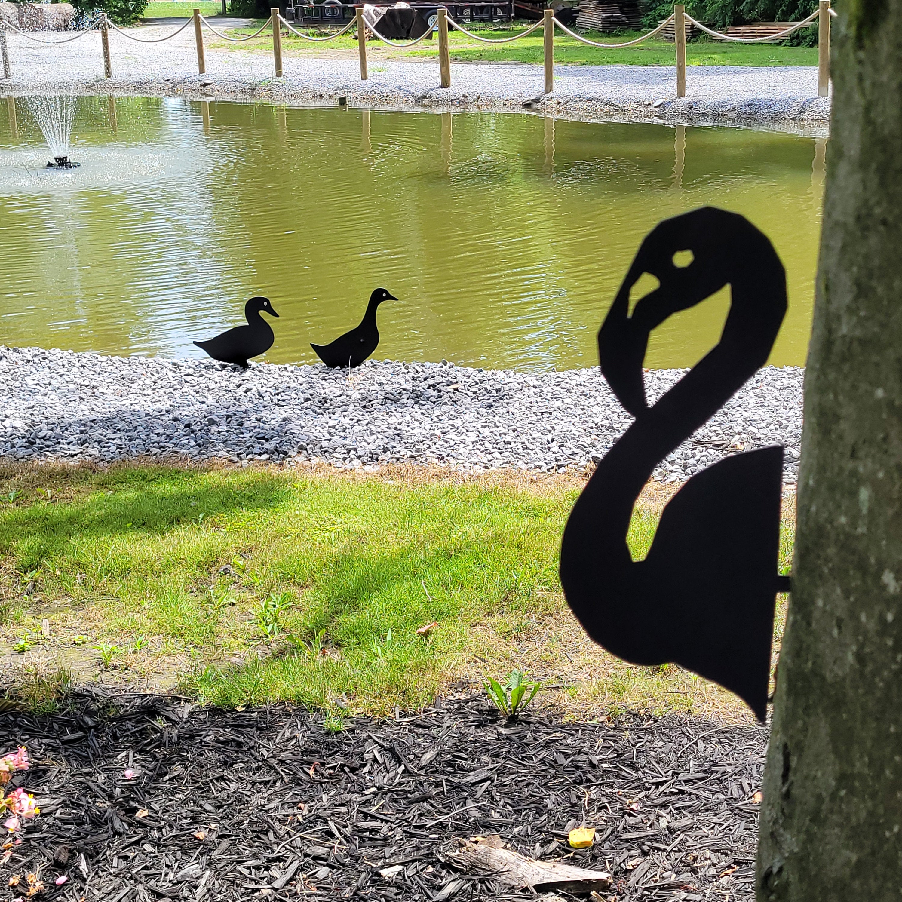 Duck Pair Metal Garden Stake Metal Garden Stake — alternate angle