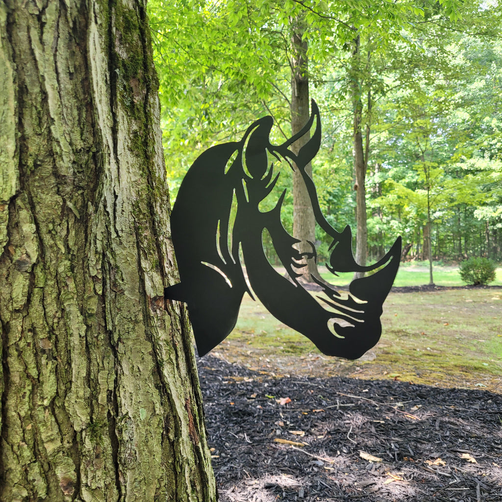 Rhino Metal Garden Stake Metal Garden Stake — alternate angle