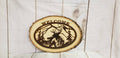 Live Edge Deer Welcome Sign Wood Sign — front view on white background
