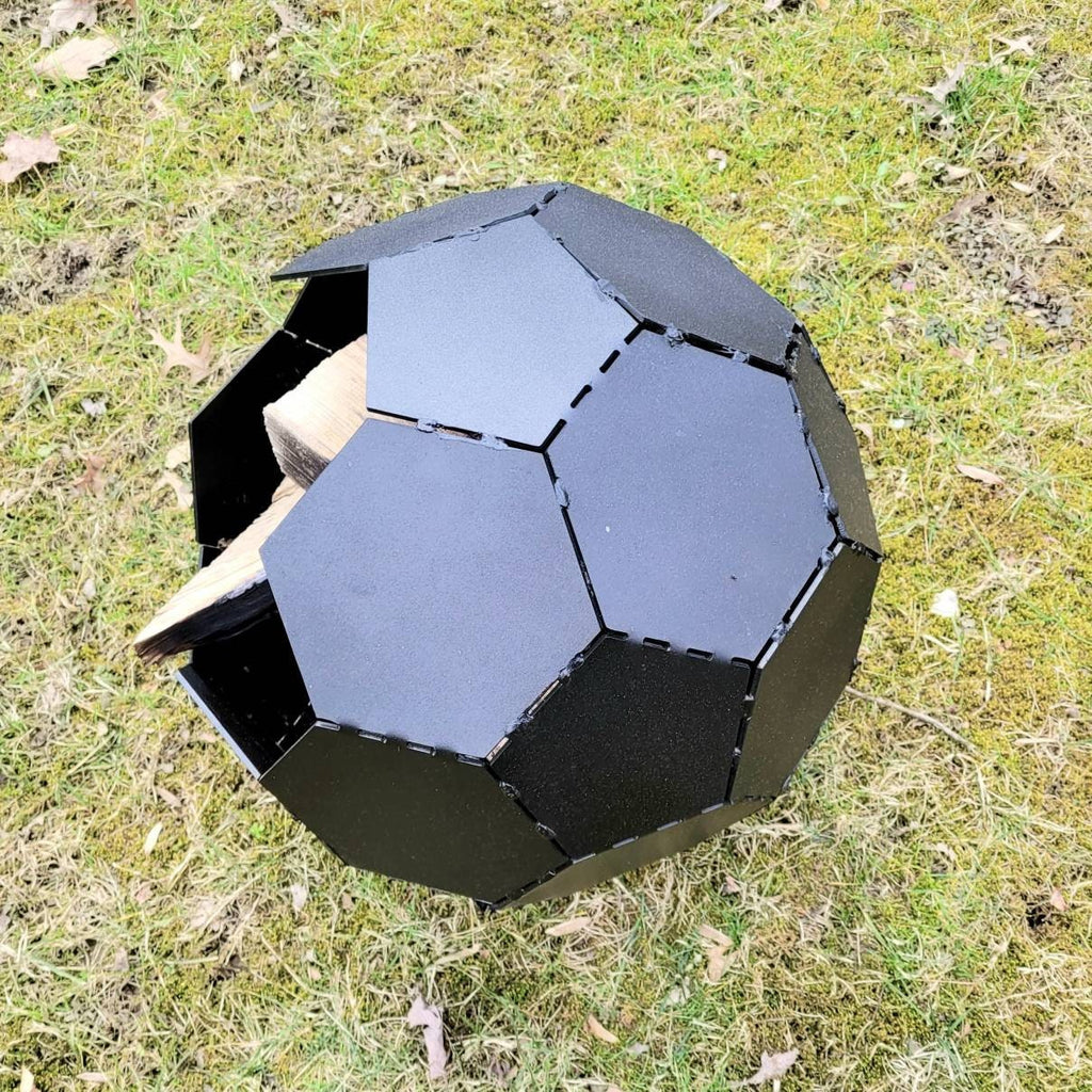 Customizable Globe Fire Pit Aluminum Sign — lifestyle setting