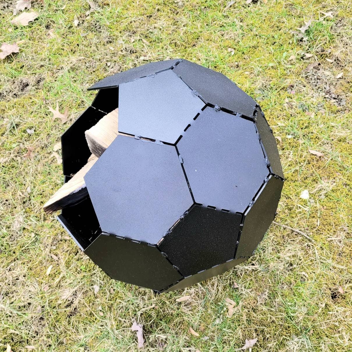 Customizable Globe Fire Pit Aluminum Sign — lifestyle setting