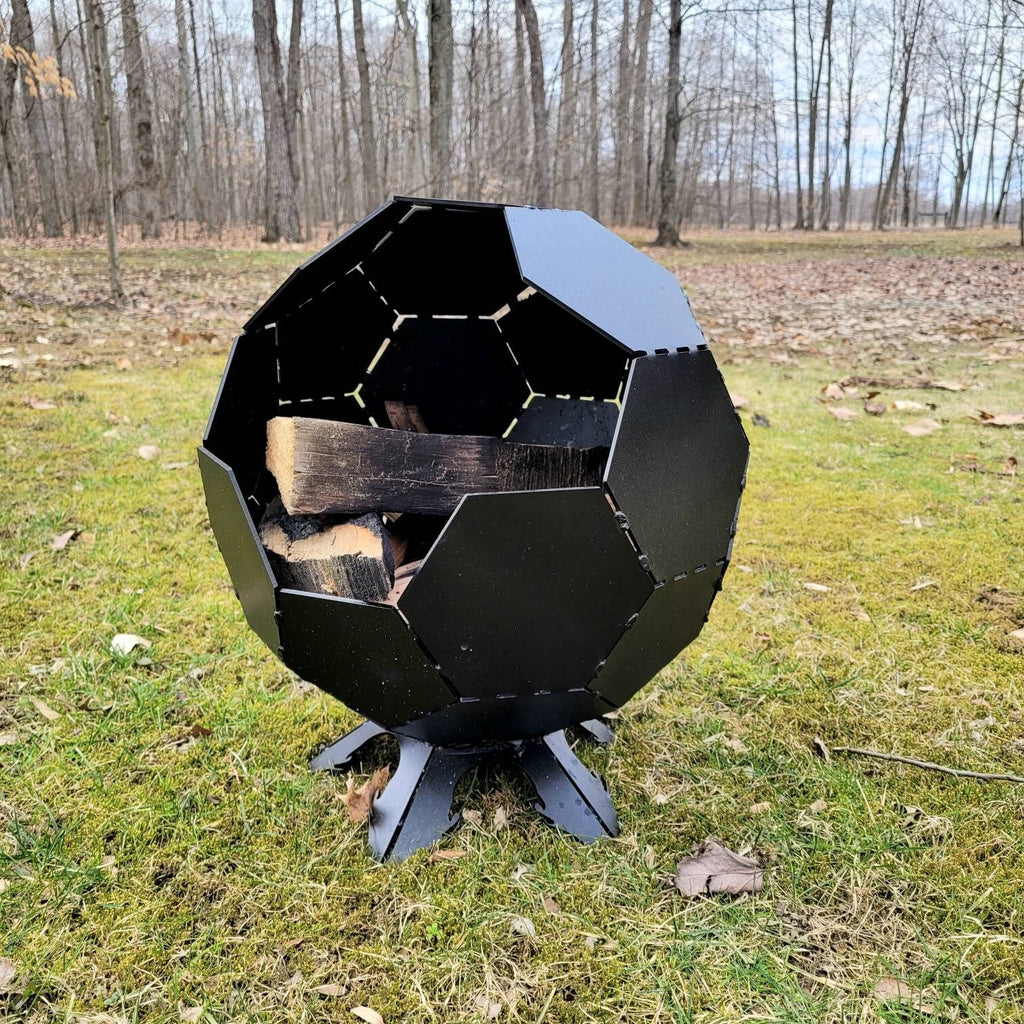 Customizable Globe Fire Pit Aluminum Sign — alternate angle