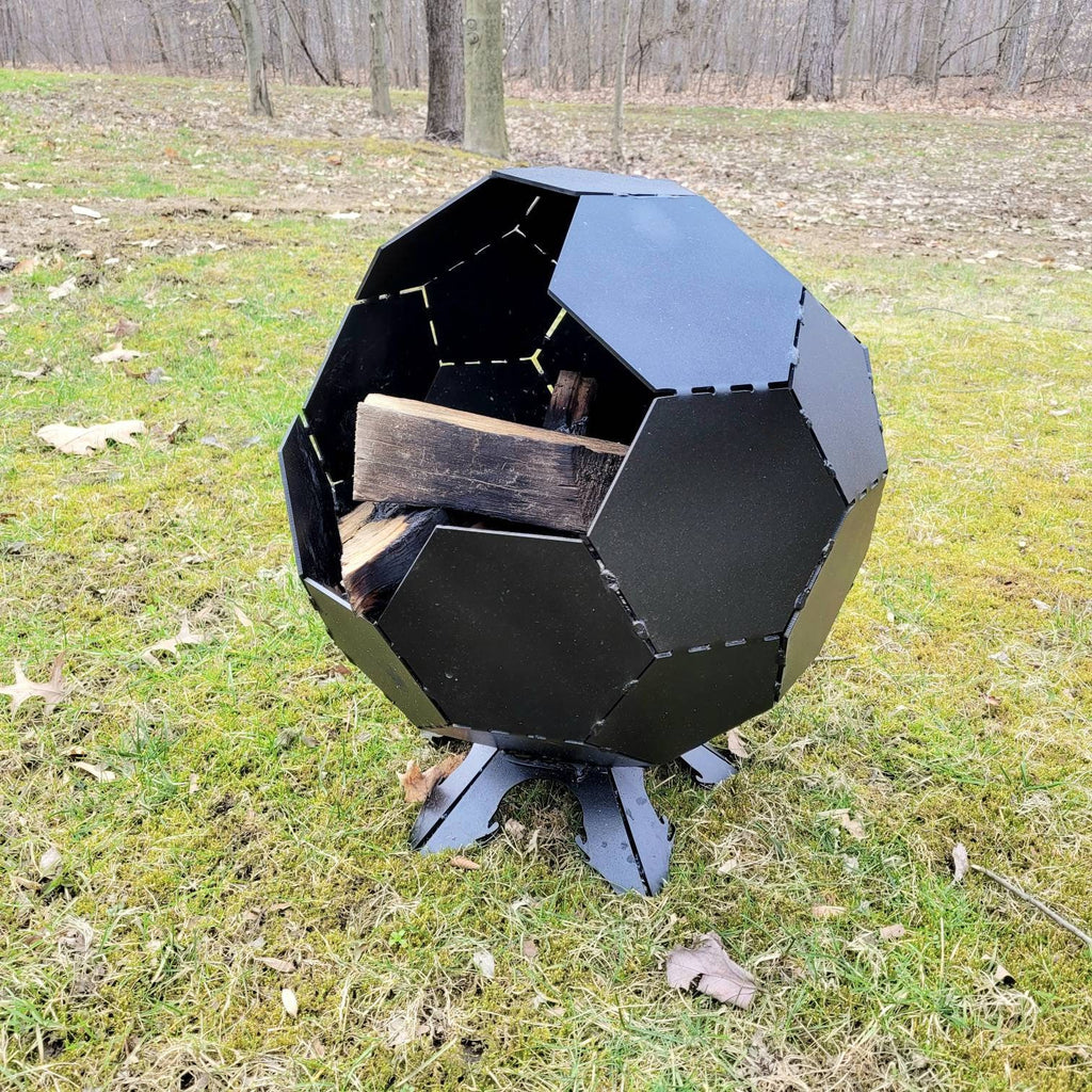 Customizable Globe Fire Pit Aluminum Sign — alternate angle