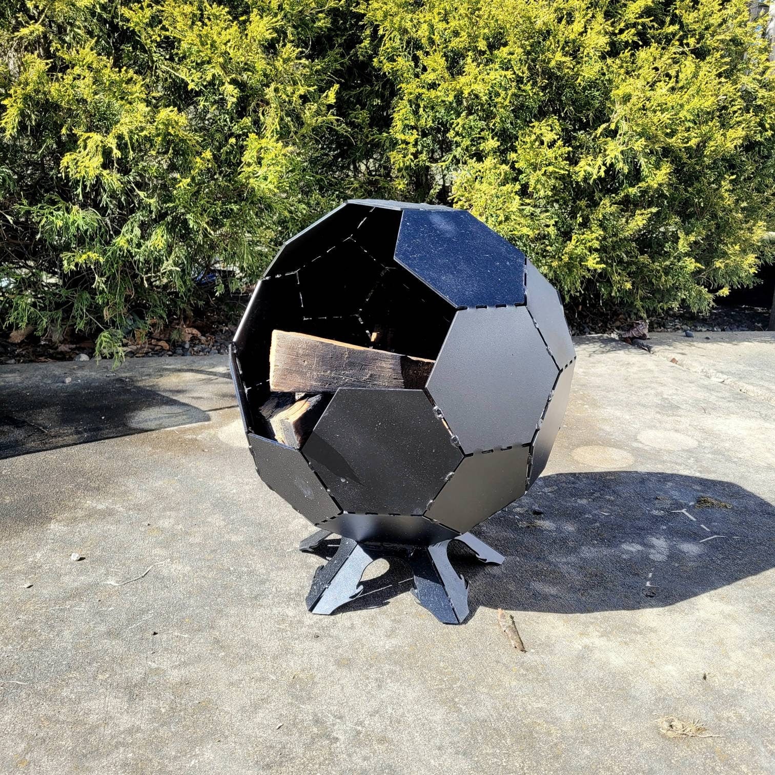 Customizable Globe Fire Pit Aluminum Sign — alternate angle