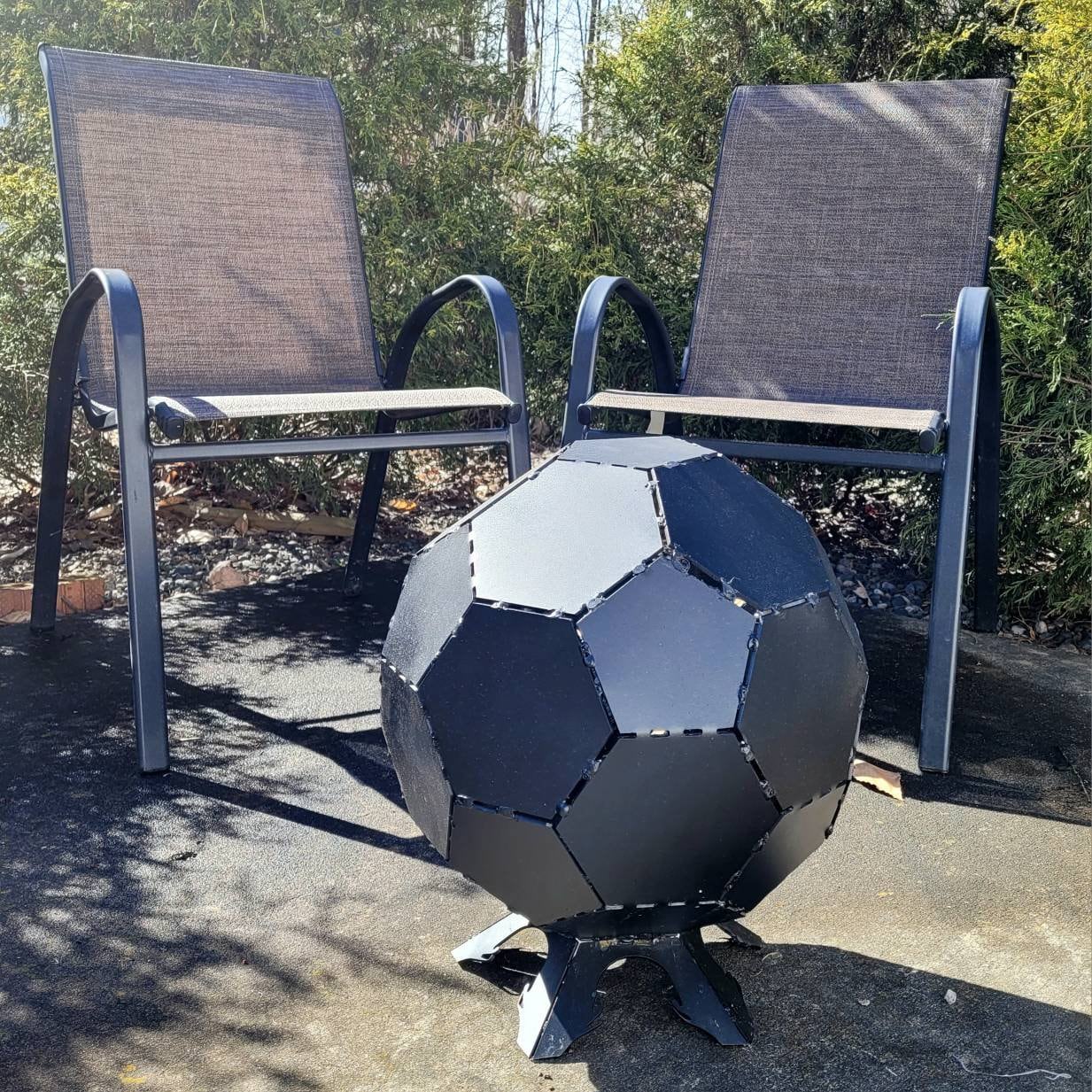 Customizable Globe Fire Pit Aluminum Sign — alternate angle