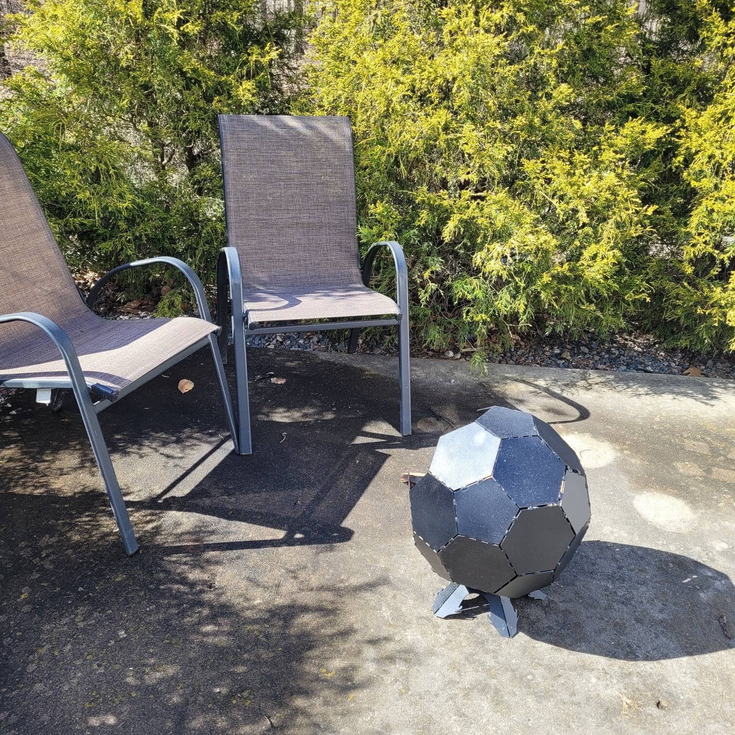 Customizable Globe Fire Pit Aluminum Sign — alternate angle