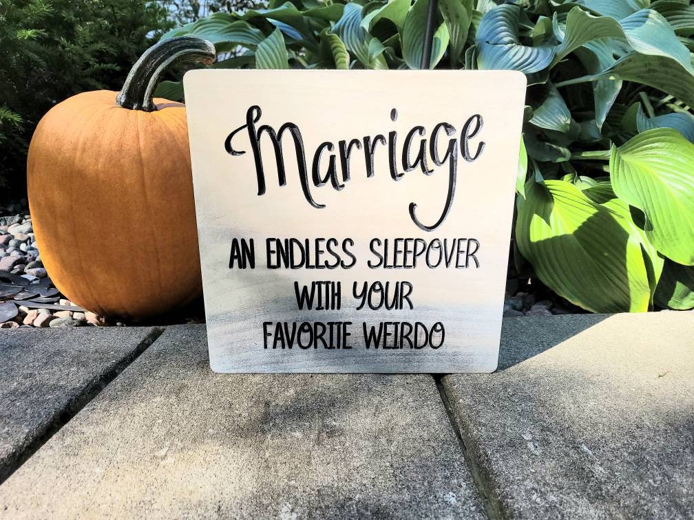 Funny Marriage Wood Sign Wood Sign — alternate angle