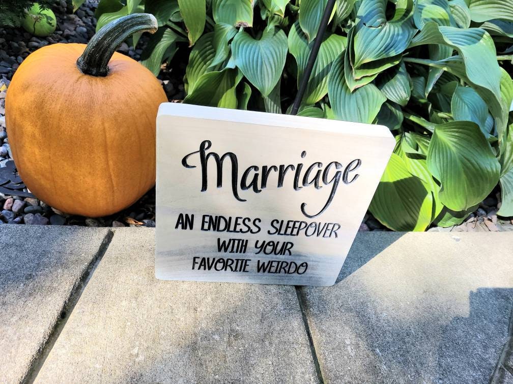 Funny Marriage Wood Sign Wood Sign — alternate angle