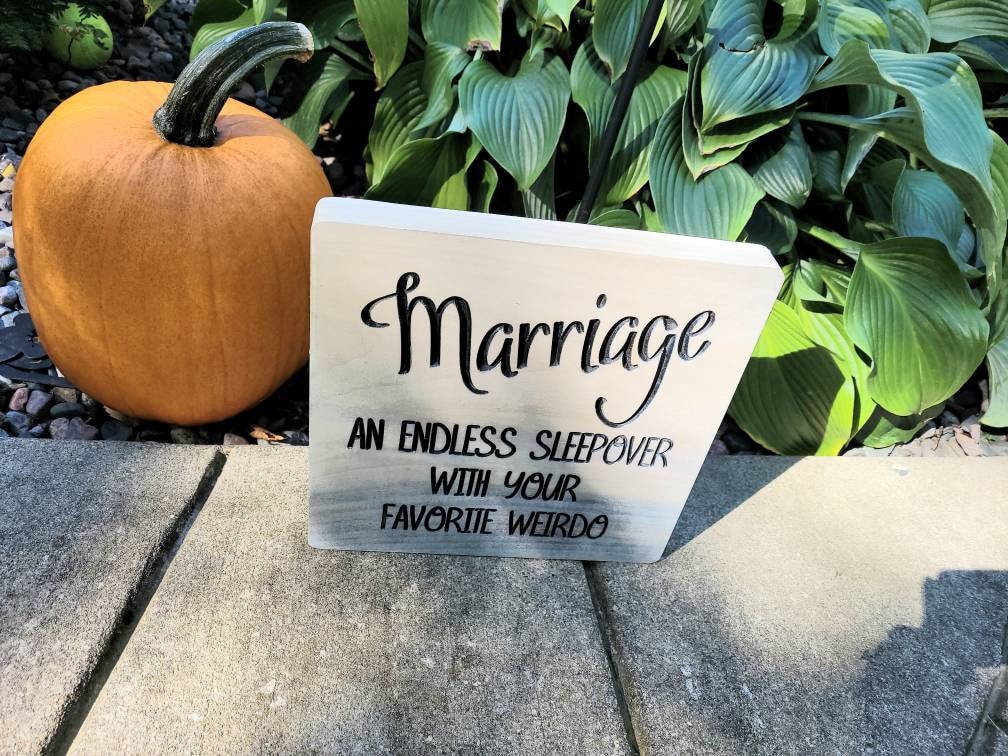 Funny Marriage Wood Sign Wood Sign — alternate angle