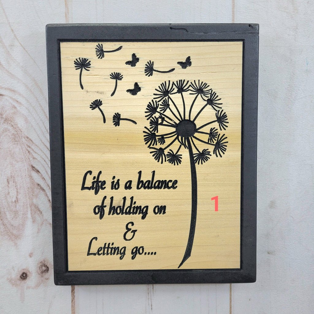 Dandelion Wood Carved Wall Art Wood Sign — lifestyle setting
