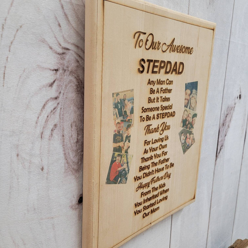 Custom Photo Stepdad Gift Aluminum Sign — alternate angle