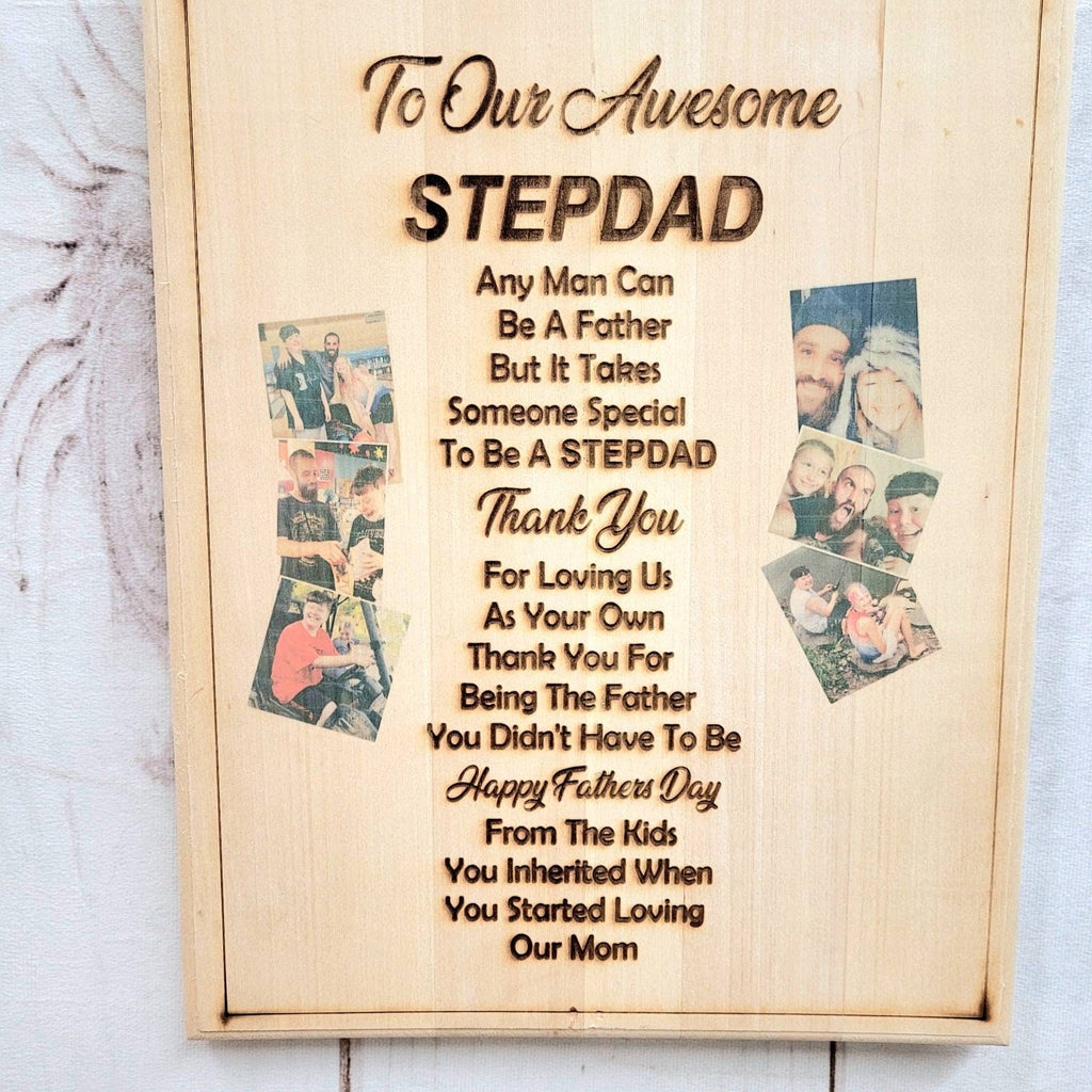 Custom Photo Stepdad Gift Aluminum Sign — alternate angle