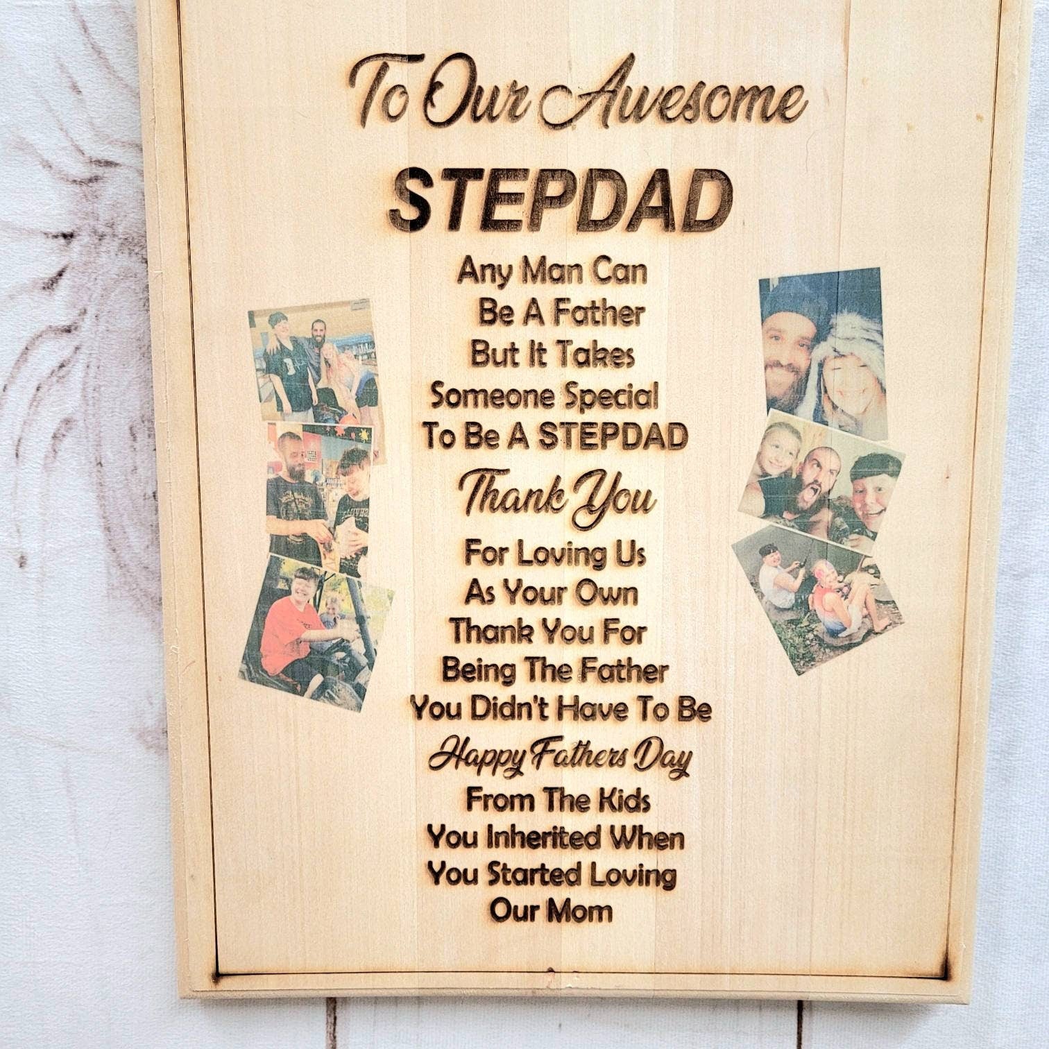Custom Photo Stepdad Gift Aluminum Sign — alternate angle