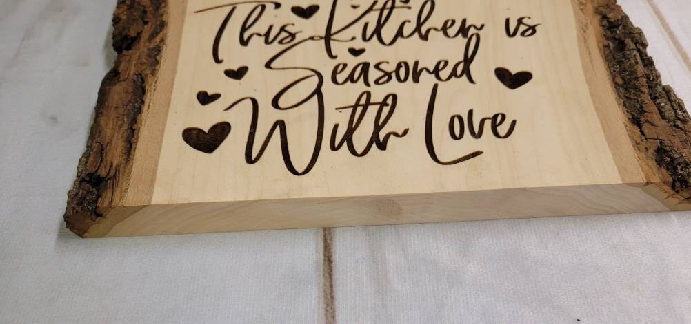 Laser Engraved Basswood Kitchen Wall Art Wood Sign — alternate angle