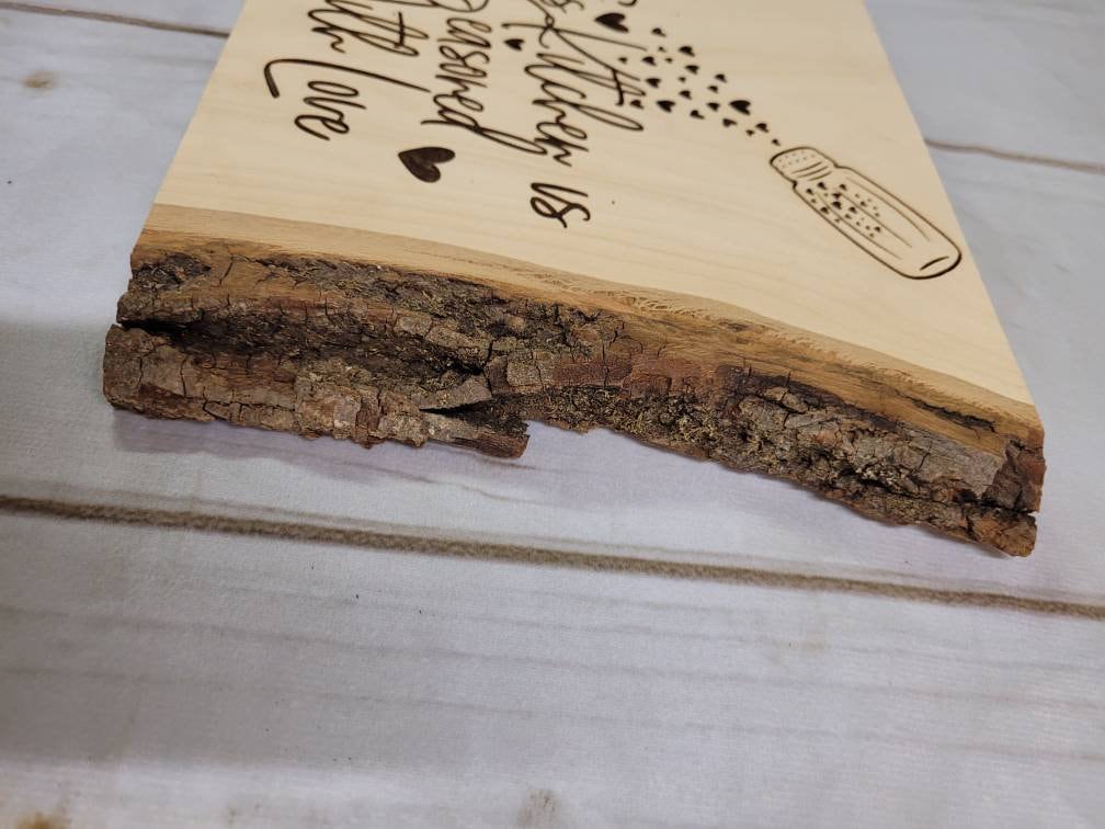 Laser Engraved Basswood Kitchen Wall Art Wood Sign — alternate angle