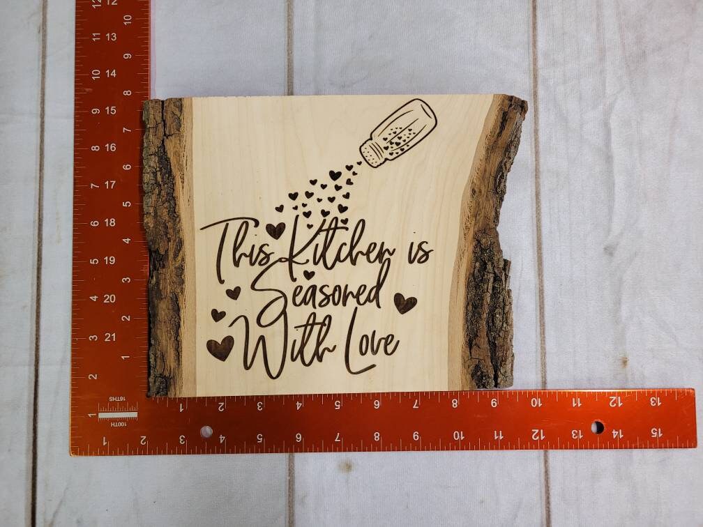 Laser Engraved Basswood Kitchen Wall Art Wood Sign — alternate angle