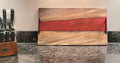 Black Walnut Epoxy River Charcuterie Board Wood Sign — front view on white background