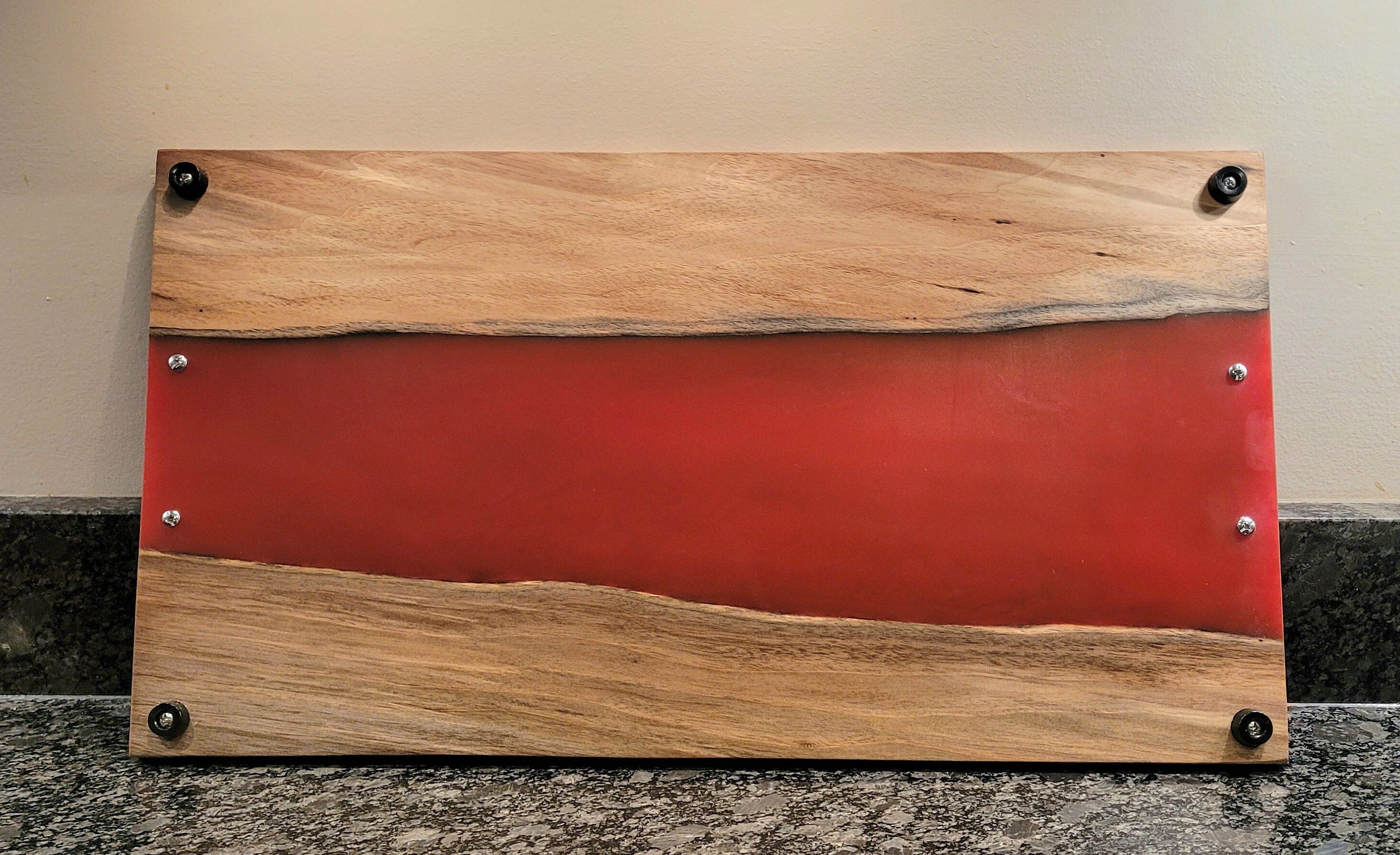 Black Walnut Epoxy River Charcuterie Board Wood Sign — alternate angle