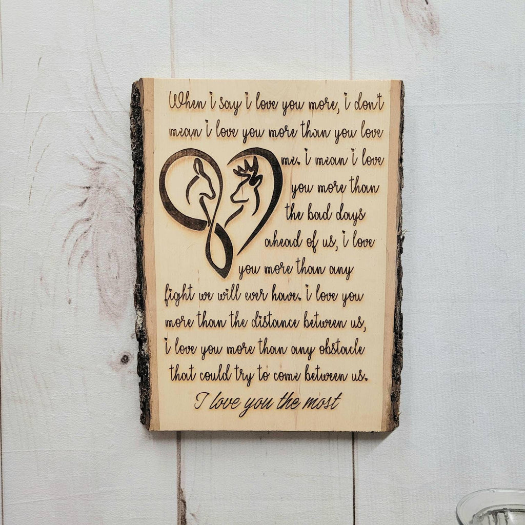 Live Edge Wood Sign Wood Sign — shown on a rustic wall