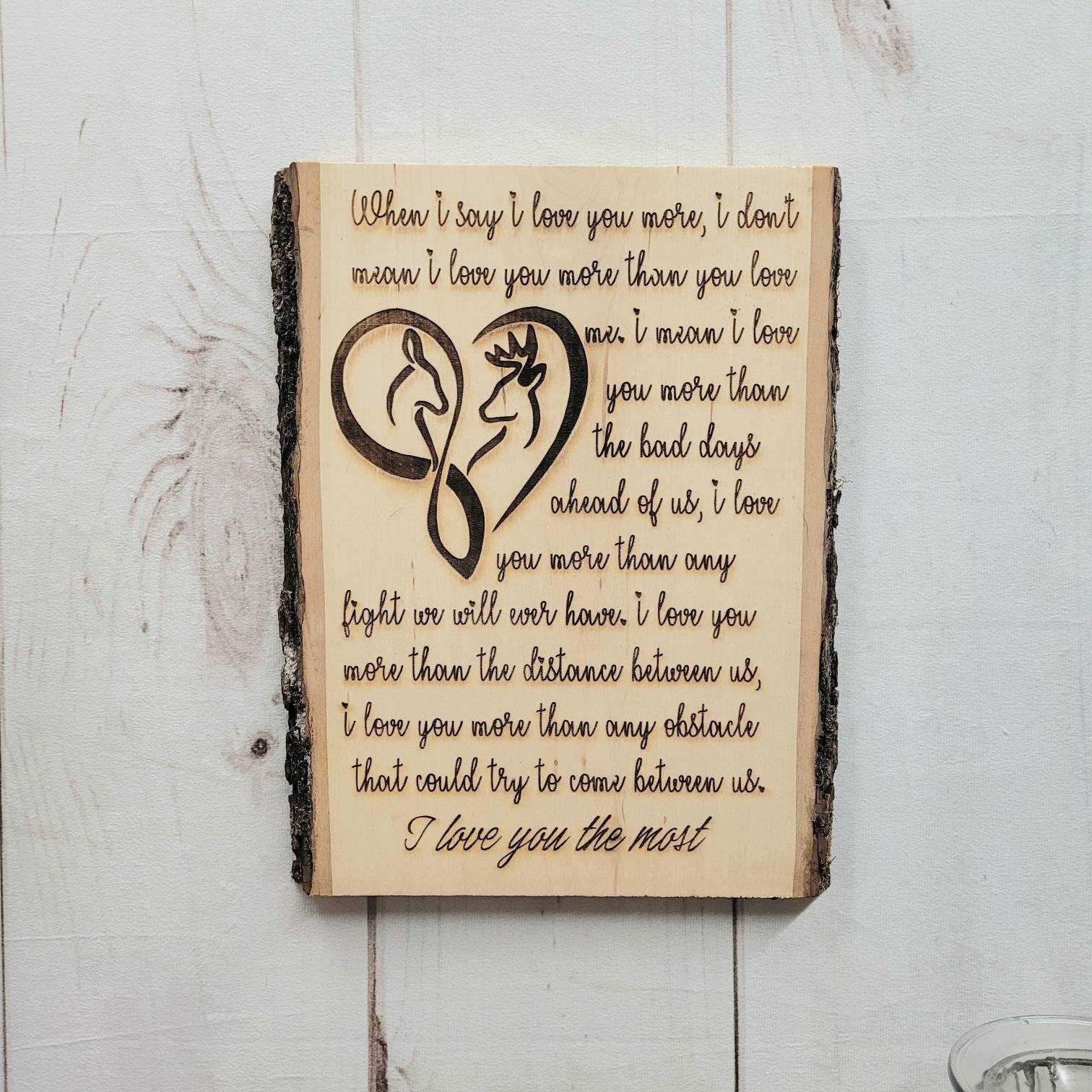 Live Edge Wood Sign Wood Sign — shown on a rustic wall
