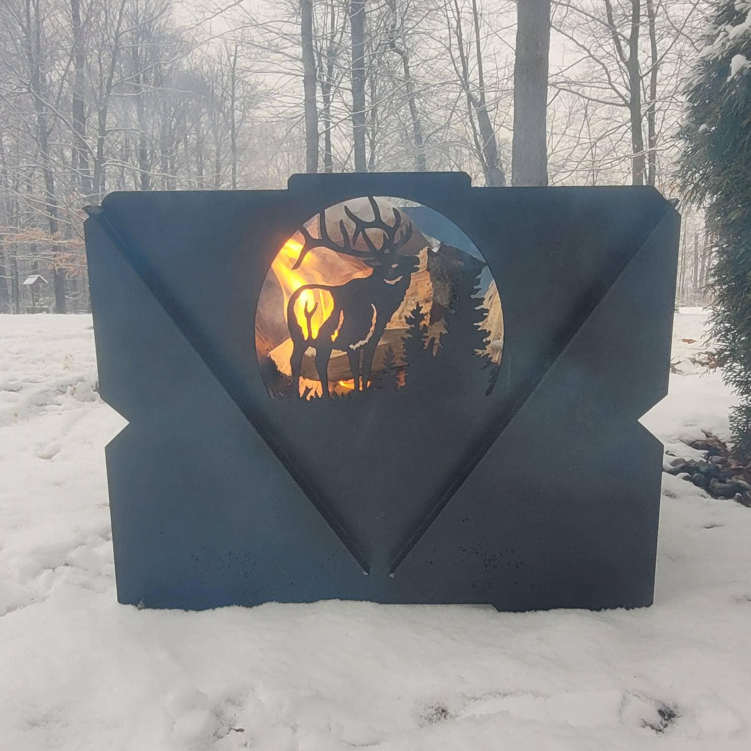 Collapsible Steel Fire Pit: Personalized Gril Aluminum Sign — alternate angle