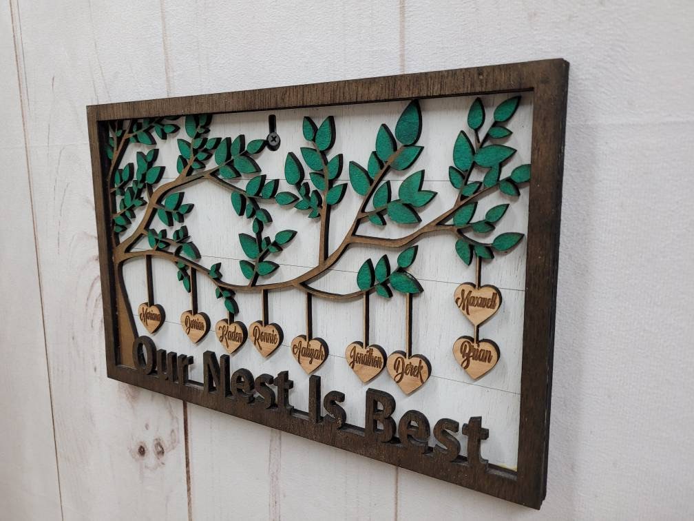Personalized Family Tree Wood Sign Wood Sign — alternate angle