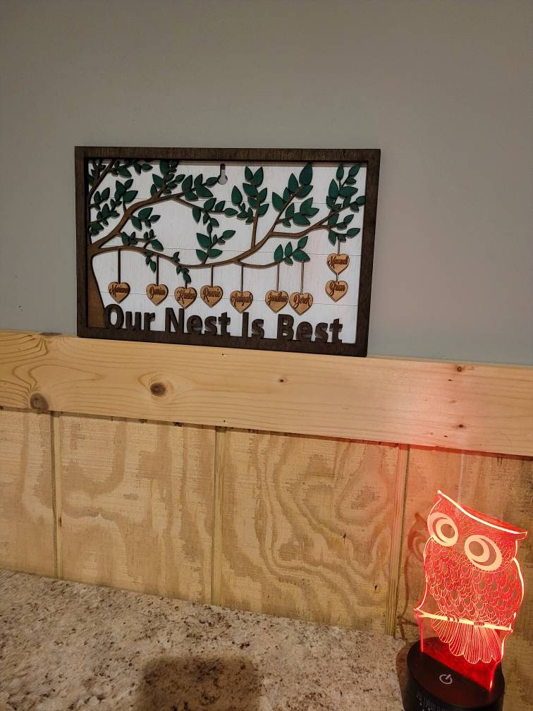 Personalized Family Tree Wood Sign Wood Sign — alternate angle