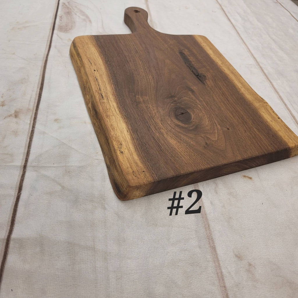Live Edge Walnut Charcuterie Board Wood Sign — alternate angle