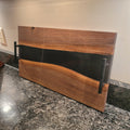 Black walnut epoxy river charcuterie serving  Wood Sign — front view on white background