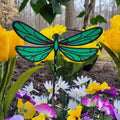 Dragonfly garden stake Metal Garden Stake — front view on white background