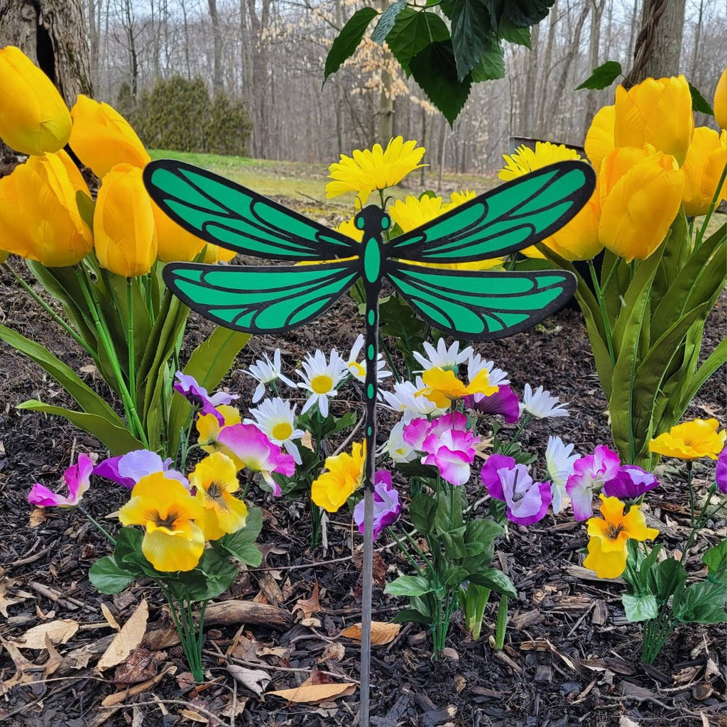 Dragonfly garden stake Metal Garden Stake — alternate angle